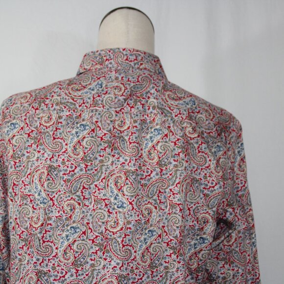 Chaps Women's No Iron  Multicolor 100 % Cotton Long Sleeve Button Shirt Size L - Picture 9 of 10